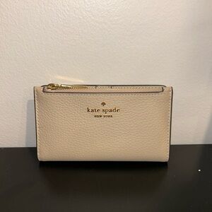 Kate Spade Beige Wallet with Gold Accents